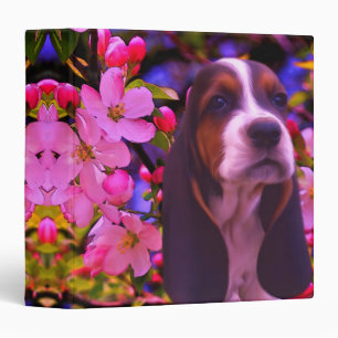 Classeur Basset Hound Chiot Blooms Chien Art