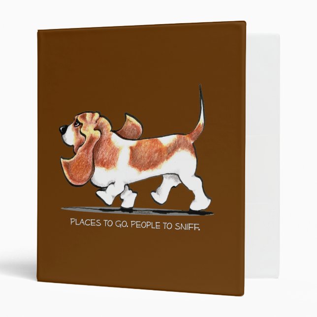 Classeur Basset Hound occupé (Devant/intérieur)