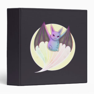Classeur Bat drôle mignonne survolant la Pleine lune