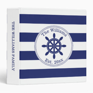 Classeur Bateau bleu marine Nom de famille