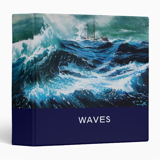 Classeur Bateau dans la mer dans la tempête (Devant/Côté)