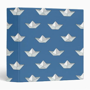 Classeur Bateaux d'origami sur le motif de l'eau