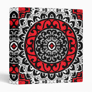 Classeur Batik, rouge, noir et blanc du sud-ouest de