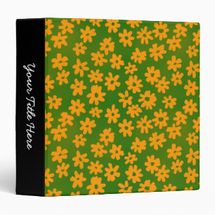 Classeur Batik Style Floral (1,5 po) orange et vert