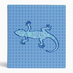 Classeur Batik Tribal Gecko - bleu denim doux