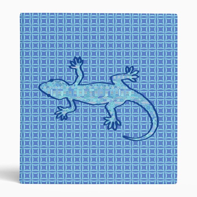 Classeur Batik Tribal Gecko - bleu denim doux (Devant)