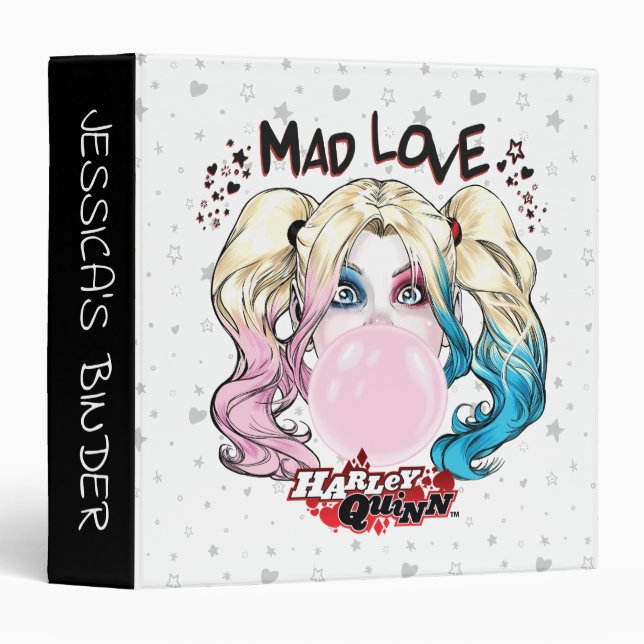 Classeur Batman | Mad Love Harley Quinn Chewing Bubble Gum (Devant/Côté)