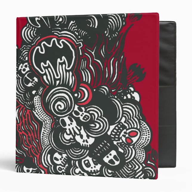 Classeur Batman Skulls/Doodle d'encre (Devant/Intérieur)