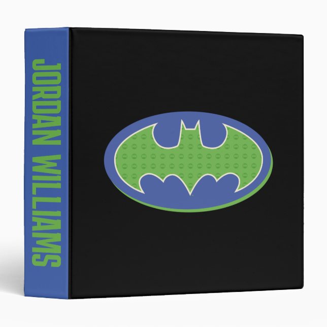 Classeur Batman | Symbole pourpre et vert (Devant/Côté)
