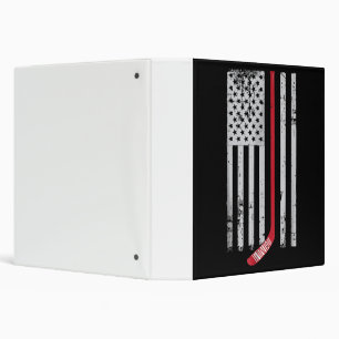 Classeur Bâton de hockey rouge drapeau américain Hockey USA