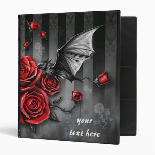 Classeur Bats et Roses Horreur Gothique