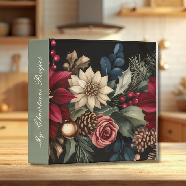 Classeur baubles de noël colorés avec fleurs (Créateur téléchargé)