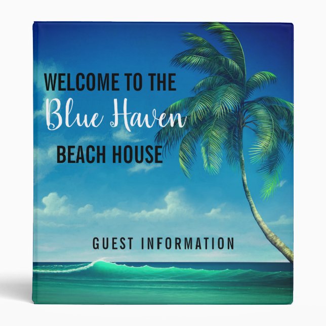 Classeur Beach House Information de l'invité Palm tropical (Devant)