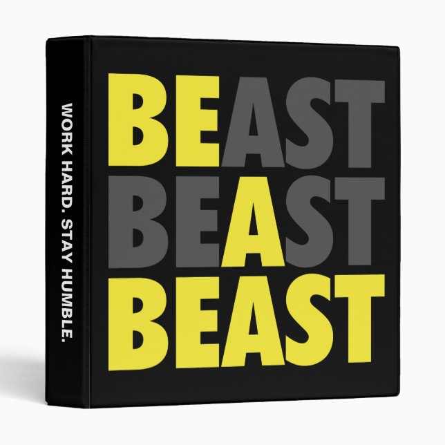 Classeur BEAST - Soyez une bête - Motivation de l'entraînem (Devant/Côté)