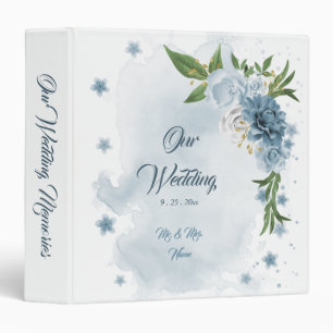 Classeur beau bleu teintes fleurs verdure album photo