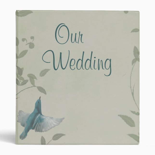 Classeur Beau Mariage d'oiseaux bleus Album photo (Devant)