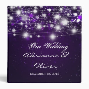 Classeur Beau mariage pourpre brillant d'étoiles
