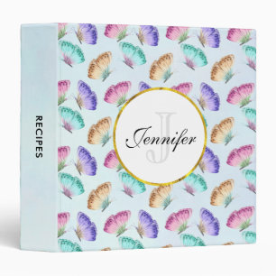 Classeur Beau Motif à papillon aquarelle