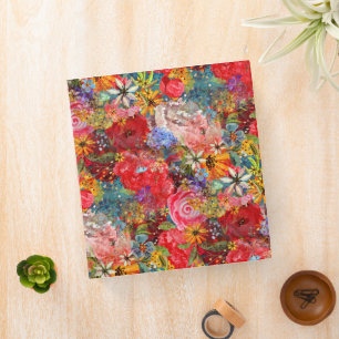 Classeur Beau motif floral Abstrait coloré brillant
