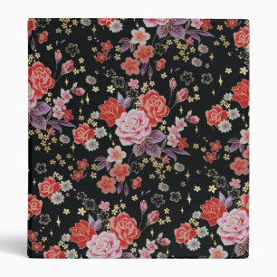 Classeur Beau motif floral japonais girly tendance