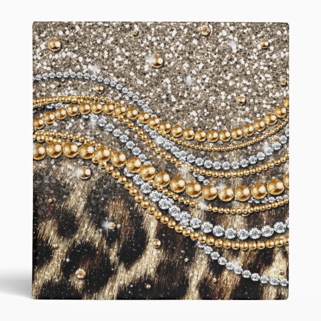 Classeur Beau Poster de animal tendance Leopard Faux (Devant)