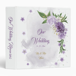Classeur beau violet teintes fleurs vert album