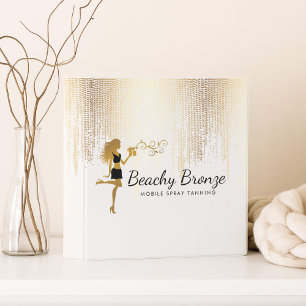 Classeur Beauté Girl Or Bronze Pluie Motif Spray Tanning