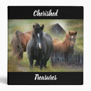 Classeur Beaux chevaux et grange rustique
