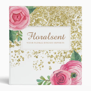 Classeur Beaux roses pour aquarelle avec des parties