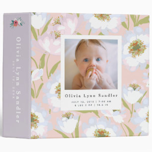 Classeur Bébé 1ère année Photo Album Élégant motif floral