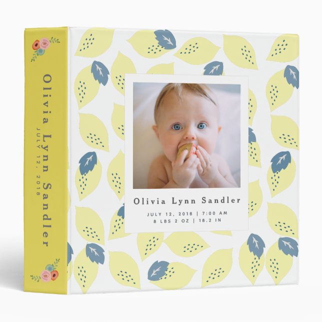 Classeur Bébé 1ère année Photo Album Lemon Scrapbook Classe (Devant/Côté)