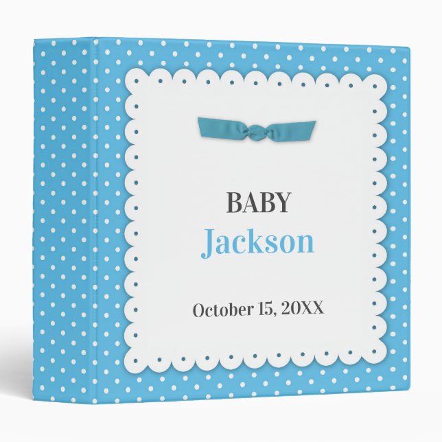 Classeur Bébé au ruban bleu (Devant/Côté)