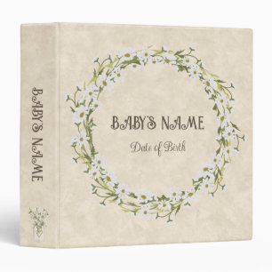 Classeur Bébé blanc floral Album photo personnalisable