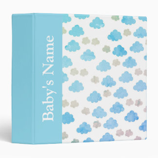 Classeur Bébé Bleu Nuages Photo Album Cadeau 3 Cercles Clas