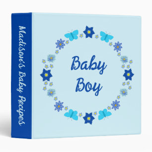 Classeur Bébé bleu papillons et fleurs Recette