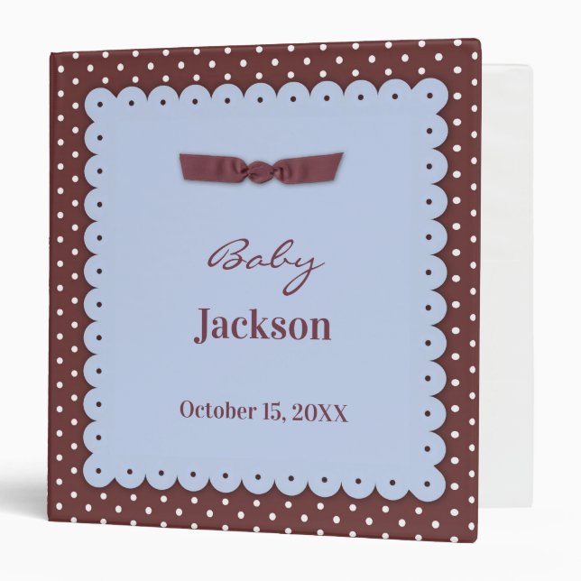 Classeur Bébé Brown bleu (Devant/Intérieur)