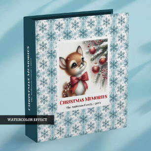 Classeur Bébé cerf mignon aquarelle personnalisée forêt enn
