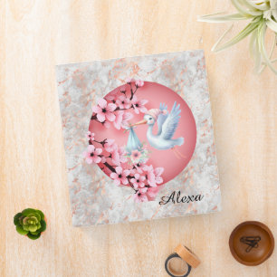 Classeur Bébé en Marbre Or Rose Personnalisé