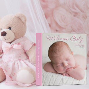 Classeur Bébé Fille Nouveau-né Photographie rose Album phot