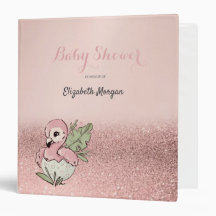 Bébé Flamant Rose Mignon Paillettes Or Rose
