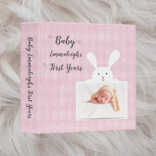 Classeur Bébé lapin blanc, album de filles