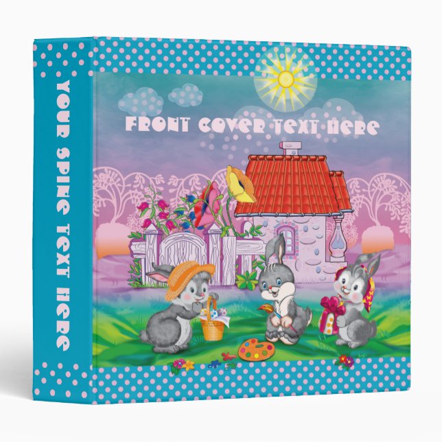 Classeur Bébé lapin petit (Devant/Côté)