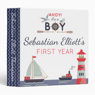 Classeur Bébé Marin Voilier Première Année Album Souvenir