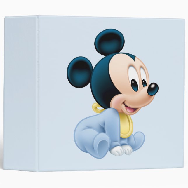Classeur Bébé Mickey | Pyjama bleu (Devant/Côté)
