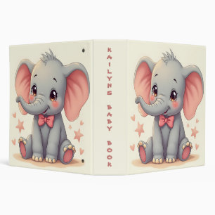 Classeur Bébé mignon éléphant rose Bow livre bébé