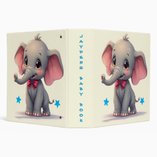 Classeur Bébé mignon éléphant rouge Bow livre bébé