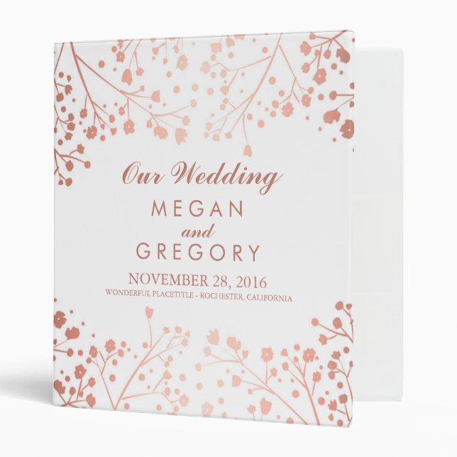 Classeur Bébé's Breath Blush et Mariage blanc (Devant/intérieur)
