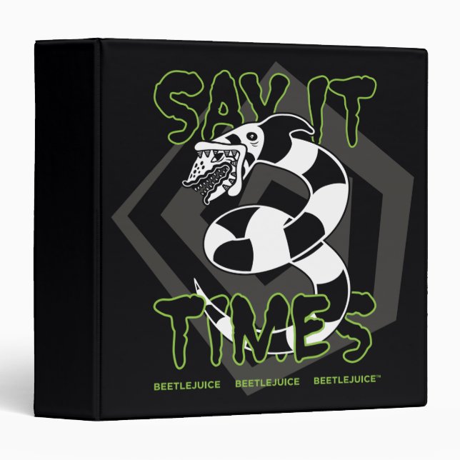 Classeur Beetlejuice | Say It 3 Times (Devant/Côté)