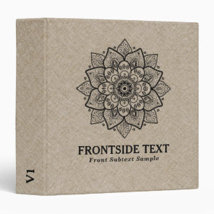 Classeur Beie Linen & Black Mandala