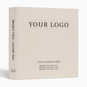 Classeur Beige Simple Minimal Logo Entreprise Promotionnel